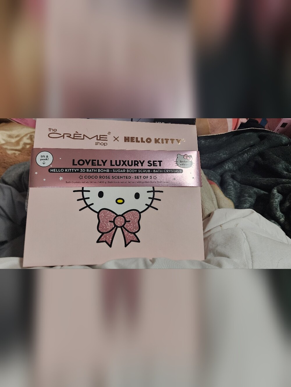 Hello Kitty Pink Glitter Bow Bath & Body Gift Set